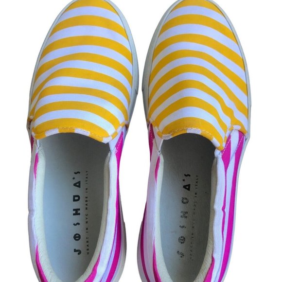 Joshua's Heart in NYC Womens Slip on Stripe Multi Sneakers Made in Italy Sz 38 - Picture 3 of 8